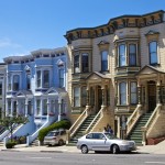 Eine typische Häuserzeile in San Francisco